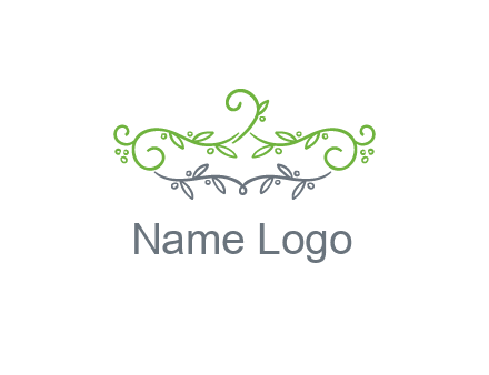 floral design logo with vines