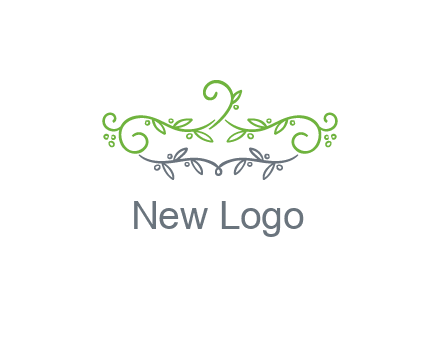 floral design logo with vines