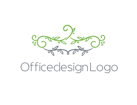 floral design logo with vines