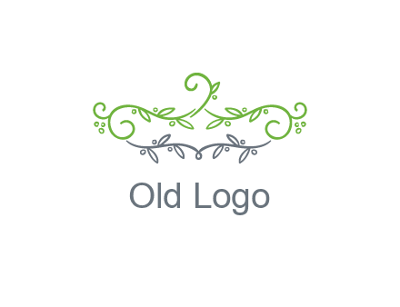 floral design logo with vines