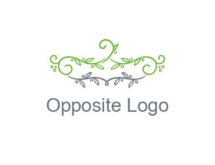 floral design logo with vines