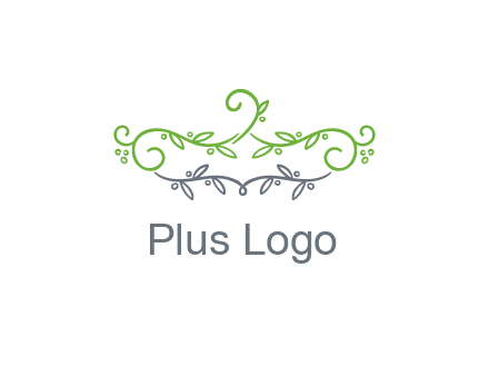 floral design logo with vines