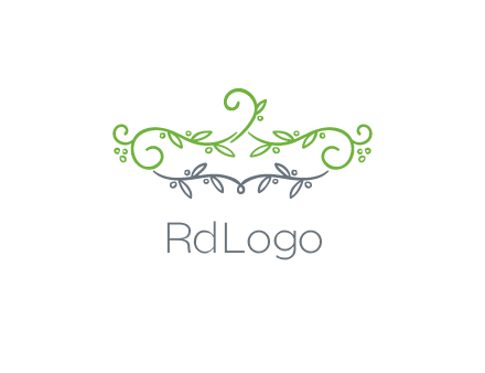 floral design logo with vines