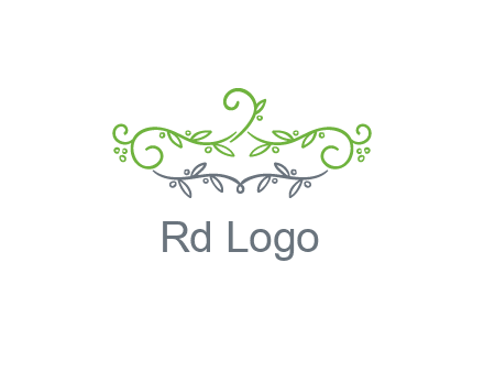 floral design logo with vines