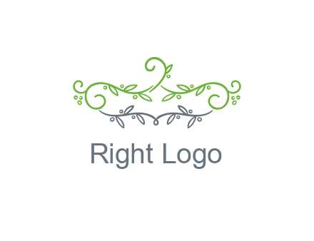 floral design logo with vines