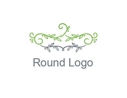 floral design logo with vines