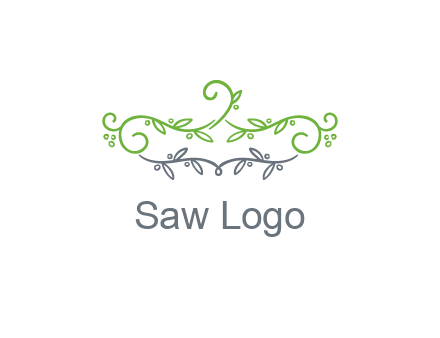 floral design logo with vines