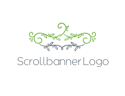 floral design logo with vines