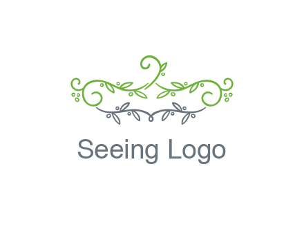 floral design logo with vines