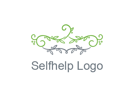 floral design logo with vines