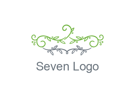 floral design logo with vines