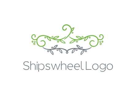 floral design logo with vines