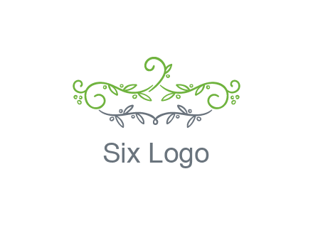 floral design logo with vines