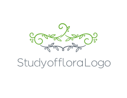 floral design logo with vines