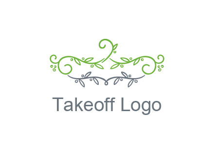 floral design logo with vines
