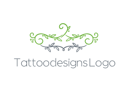 floral design logo with vines