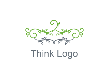 floral design logo with vines