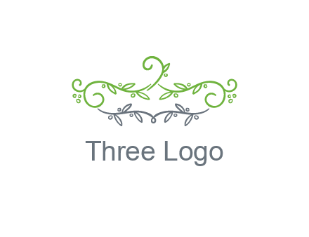 floral design logo with vines