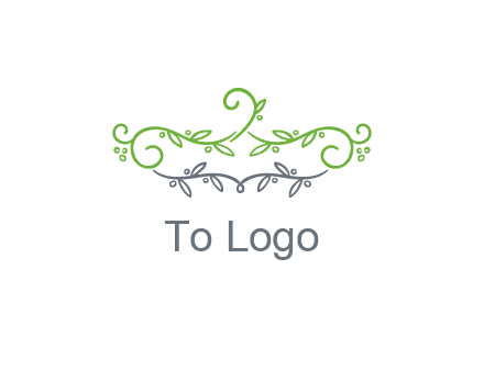 floral design logo with vines