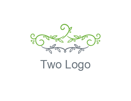 floral design logo with vines