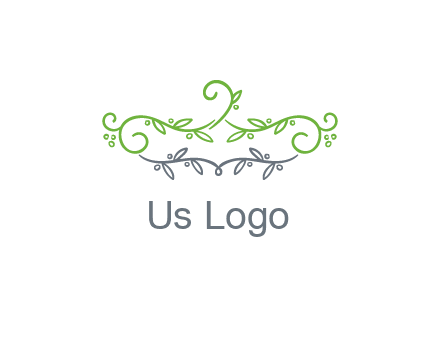 floral design logo with vines