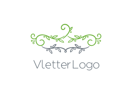 floral design logo with vines