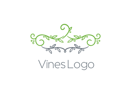 floral design logo with vines