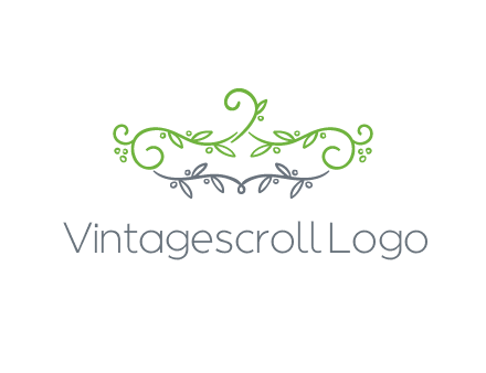 floral design logo with vines