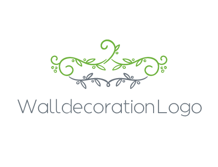 floral design logo with vines