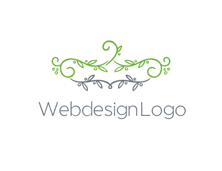 floral design logo with vines