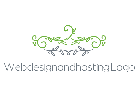 floral design logo with vines