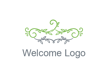 floral design logo with vines
