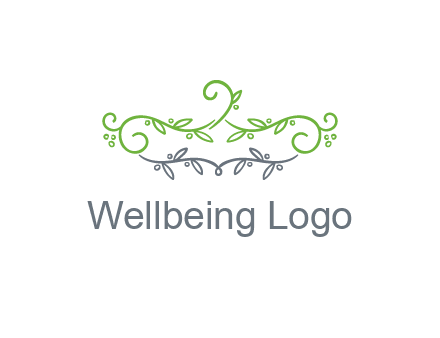 floral design logo with vines