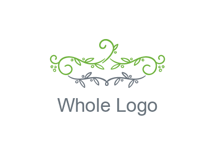 floral design logo with vines