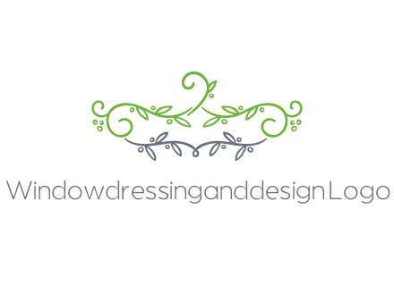 floral design logo with vines