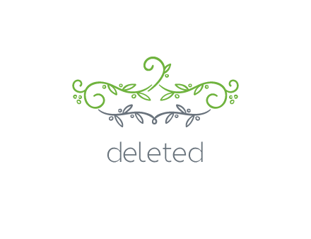 floral design logo with vines