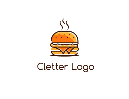 steaming burger logo