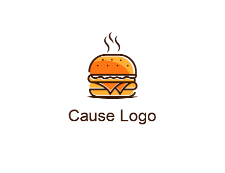 steaming burger logo