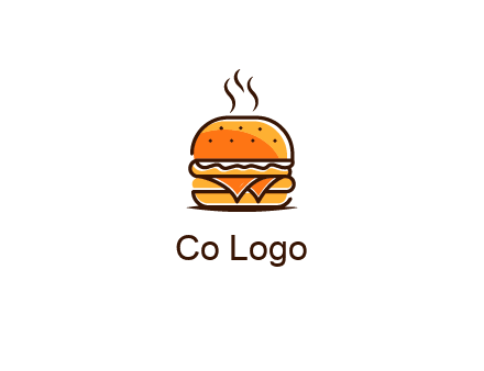steaming burger logo