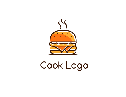 steaming burger logo