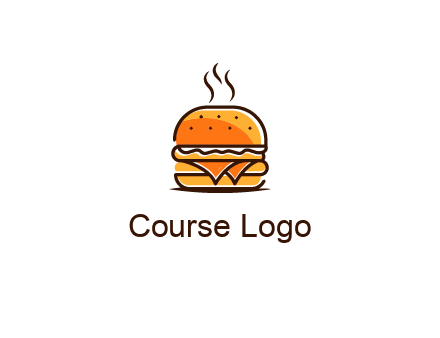 steaming burger logo