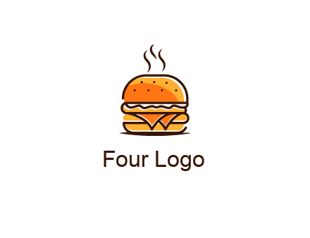 steaming burger logo