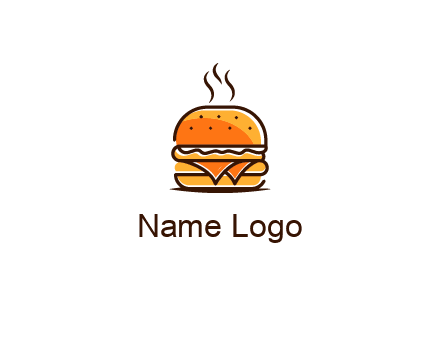 steaming burger logo
