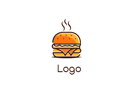 steaming burger logo