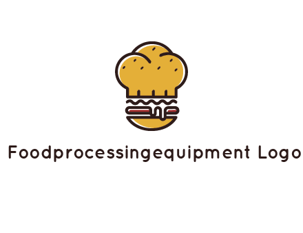 burger with a chef's hat upper bun food logo