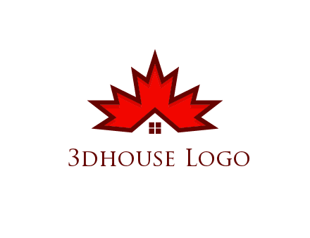 Canadian real estate logo with a house inside a maple leaf