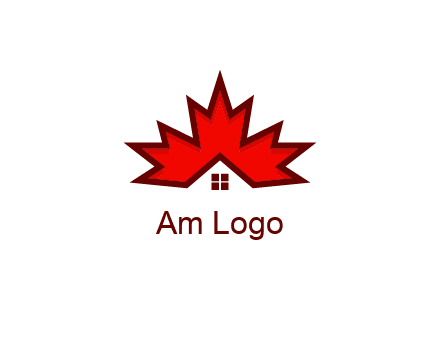 Canadian real estate logo with a house inside a maple leaf