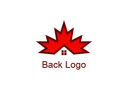 Canadian real estate logo with a house inside a maple leaf