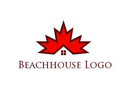 Canadian real estate logo with a house inside a maple leaf
