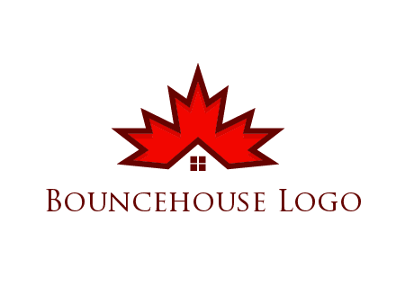 Canadian real estate logo with a house inside a maple leaf